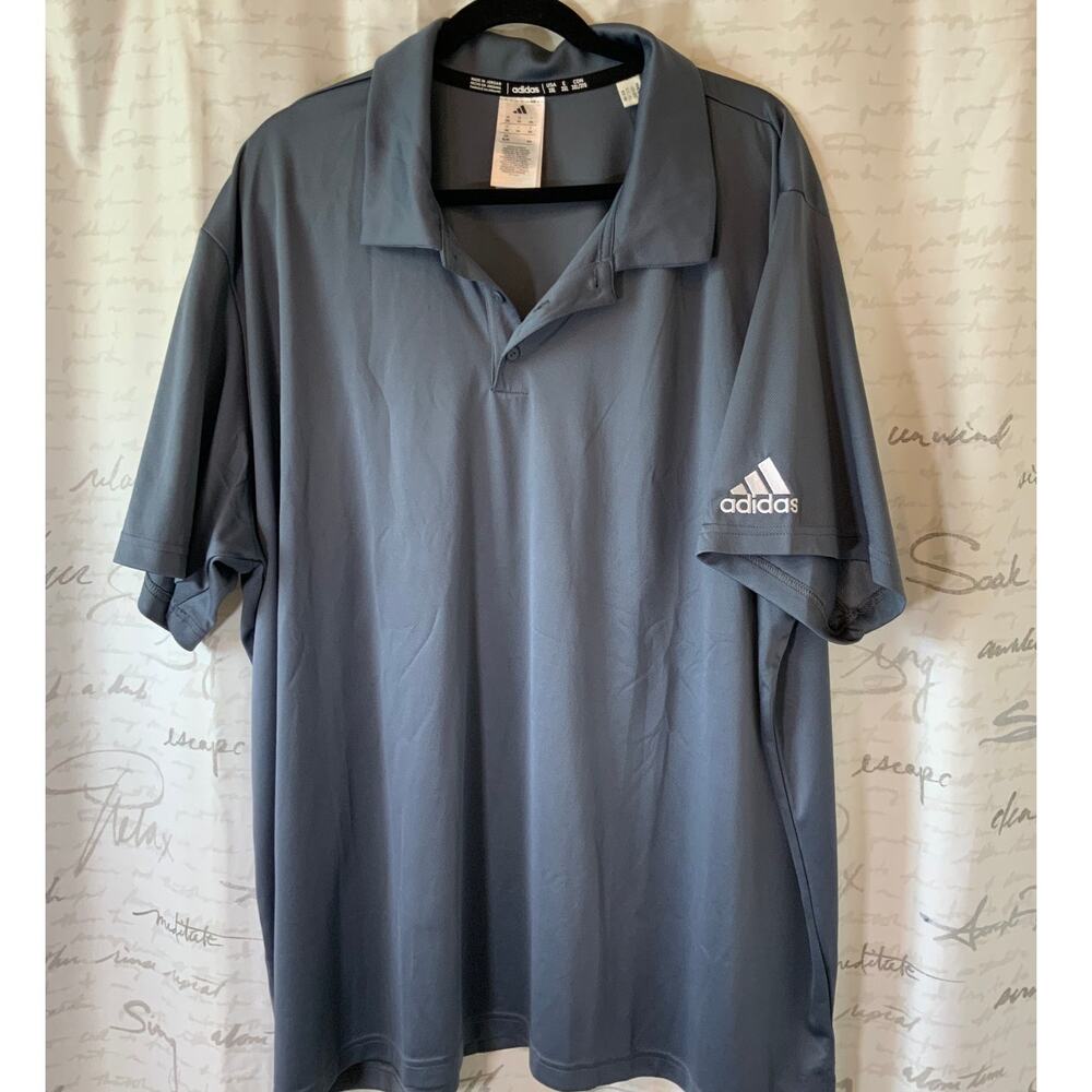 Adidas Men's 3XL Polo Shirt Bundle 2-Pack Navy Gray Golf Tennis Moisture Wicking